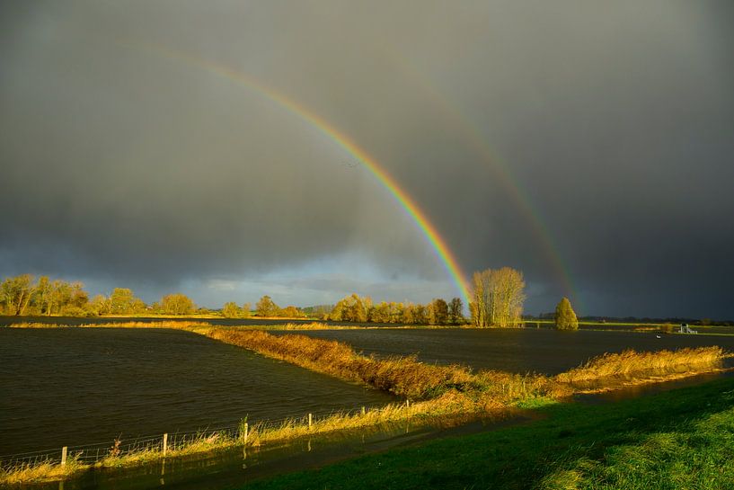 Arc-en-ciel sur l'IJssel par Sjoerd van der Wal Photographie