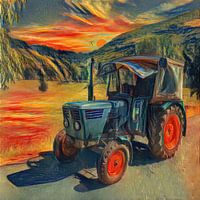 Traktor Deutz D2506 im Edvard Munch style