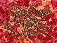 Carte de Groningen avec le style 'Amber Autumn'