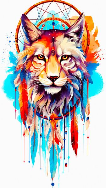 Watercolor Lynx by P U F F Y