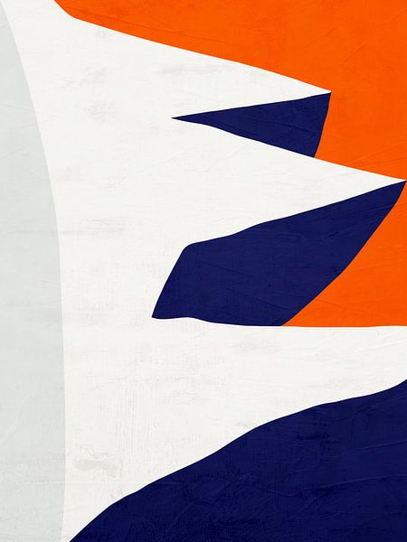 Organische geometrische abstrakte Kunst - Orange- und Blautöne von Online Arts