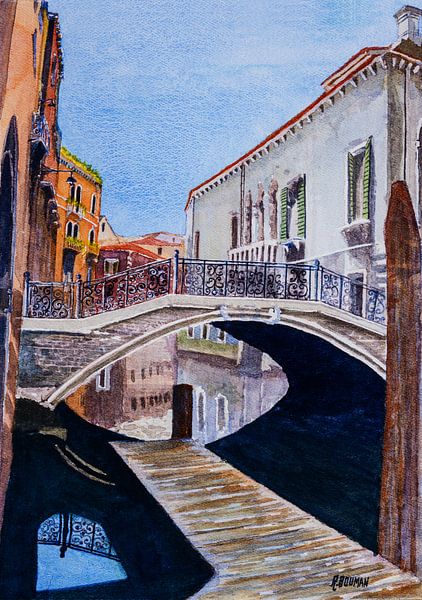 Verloren in Venedig | Aquarellmalerei von WatercolorWall