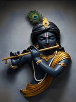 Standbeeld Jai Sri Krishna Speelt Fluit