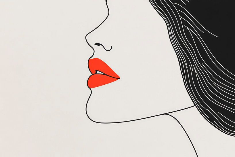 Portrait Séductif d'une Femme - Minimaliste par Poster Art Shop