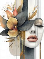 Een vrouw met een prachtige bloemenfascinator