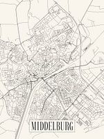 Plan de ville Middelburg - Ville - Version allégée - Zeeland Map