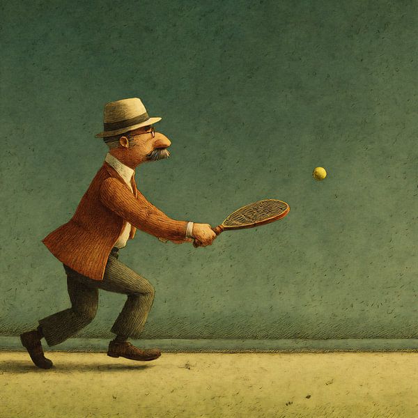 man attempts padel by Joost Berndes