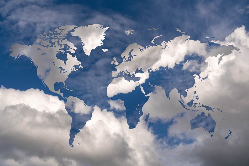 World map in the clouds by Lisette Rijkers
