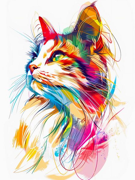 chat coloré par haroulita