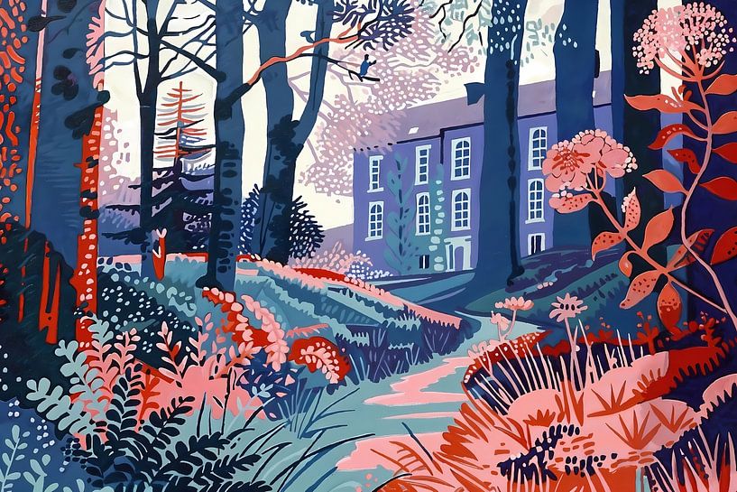 Paysage saisonnier et nature, palette plate et limitée. par Ariadna de Raadt-Goldberg