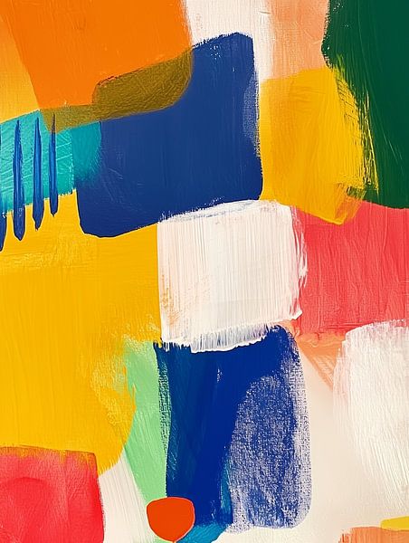 Aplats de couleurs géométriques en bleu et jaune par artefacti