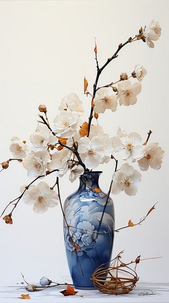 dried flowers in a Kintsugi vase by Gelissen Artworks