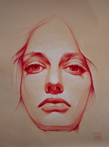 portrait en rouge par Ron van Vliet