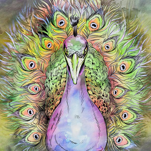 Paon japonais par Mad Dog Art