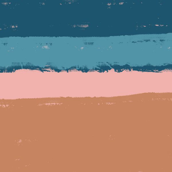 Traumland. Moderne abstrakte Landschaft in hellen Pastellfarben. Blau und Rosa von Dina Dankers