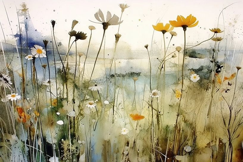 Champs de fleurs | Témoins silencieux | Champs de fleurs par Peintures accrocheuses