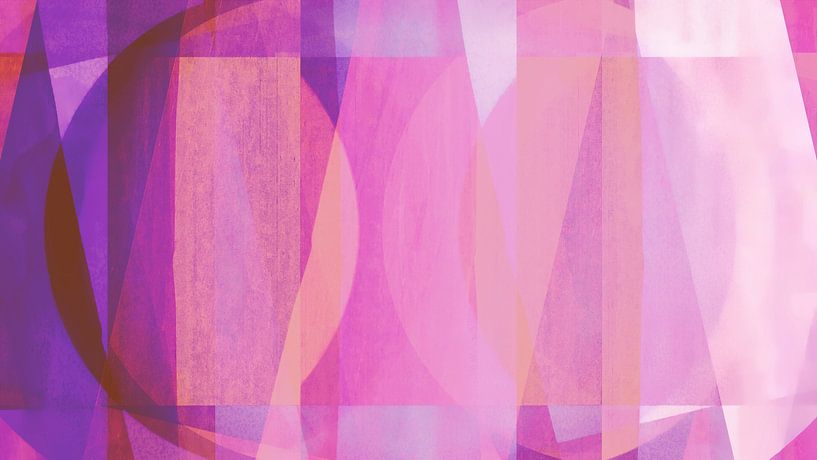 Formes Bauhaus du milieu du siècle dans des couleurs roses méditatives par FRESH Fine Art