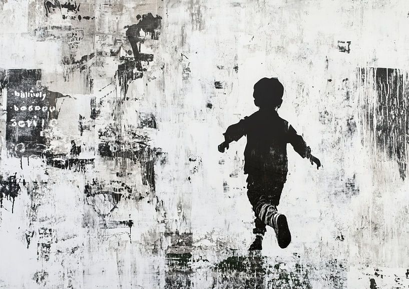 Child Silhouette | Running Child Art by Eye catching paintings