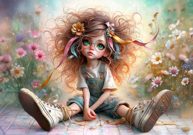 Schönes Mädchen zwischen Blumen... von Ans Bastiaanssen