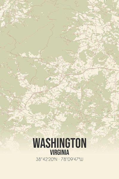 Alte Karte von Washington (Virginia), USA. von Ortsdrucke