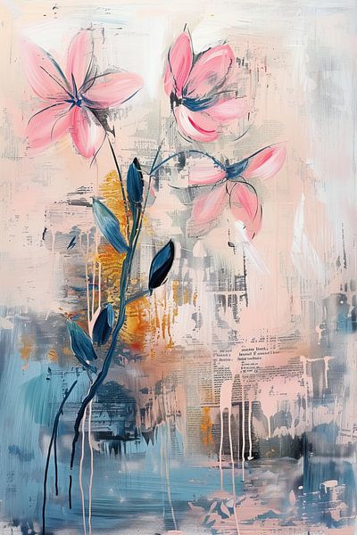 Moderne Blumen von Abstraktes Gemälde