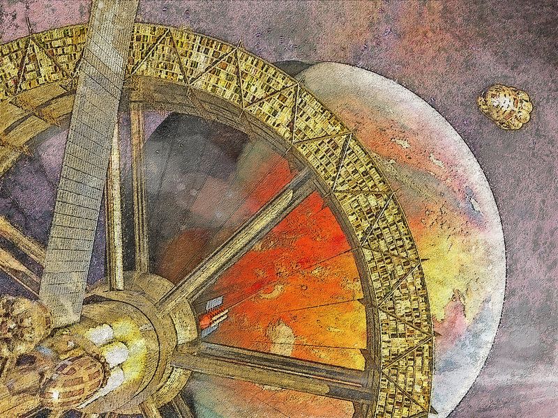 L&#039;ascenseur spatial de Mars par Frans Blok - des photos, de l'art et des autres décorations murales