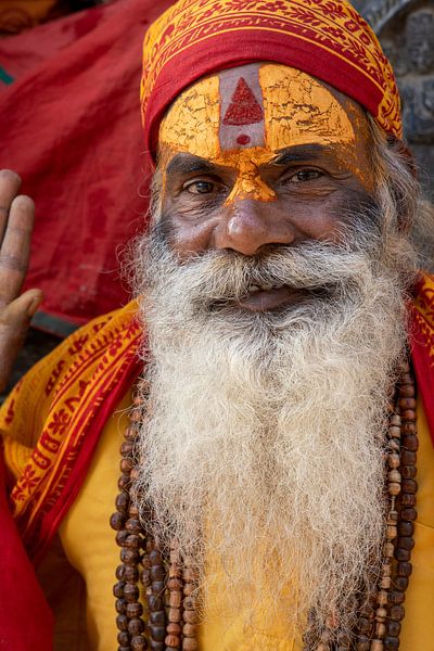 Sadhu (holy man) in Kathmandu - Nepal by Michelle Peeters