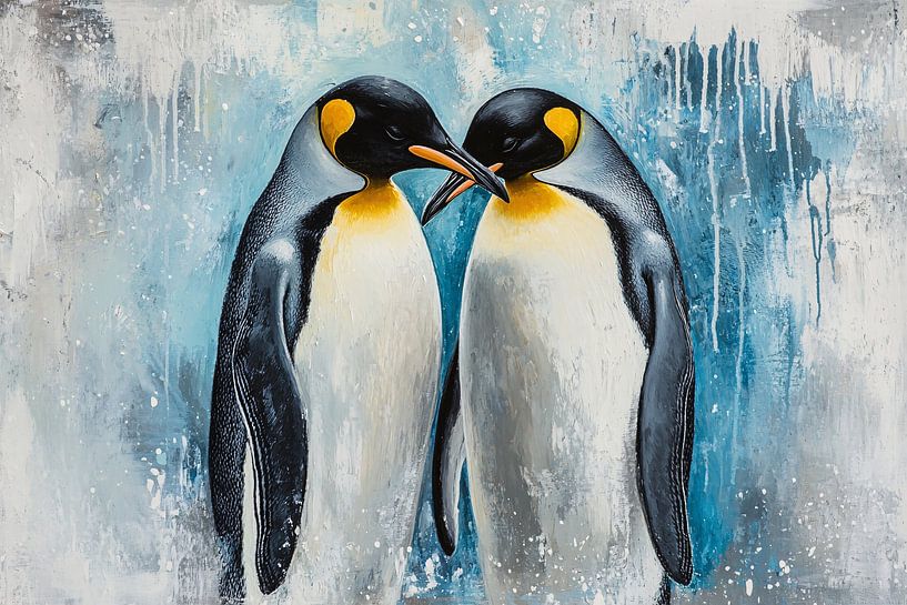 Deux pingouins en pose artistique par Imperial Art House