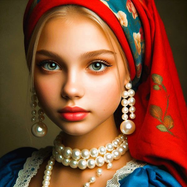 La fille aux perles et au foulard rouge. par Ineke de Rijk