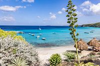 Restful View of Boats in the Caribbean Sea at Boca Sami, Curaçao