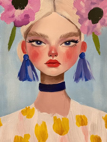 Porträt in Pastellfarben von Carla Van Iersel