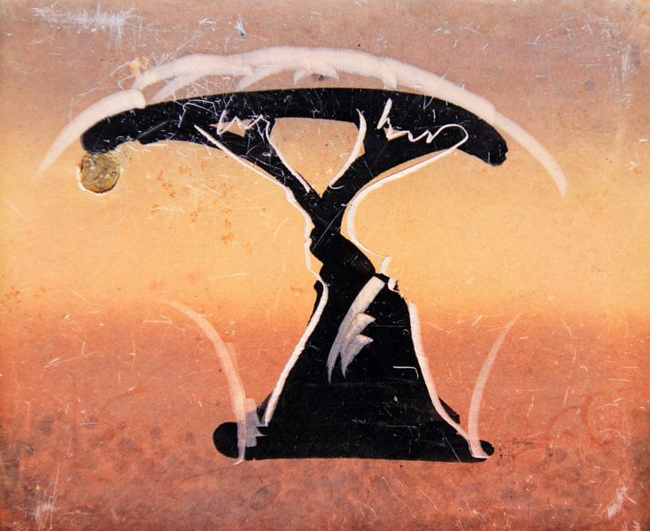 Acacia tree drawn on soapstone from Africa by Bobsphotography