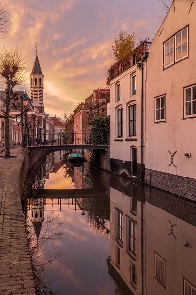 Sunset at the Langegracht in Amersfoort by Dennisart Fotografie