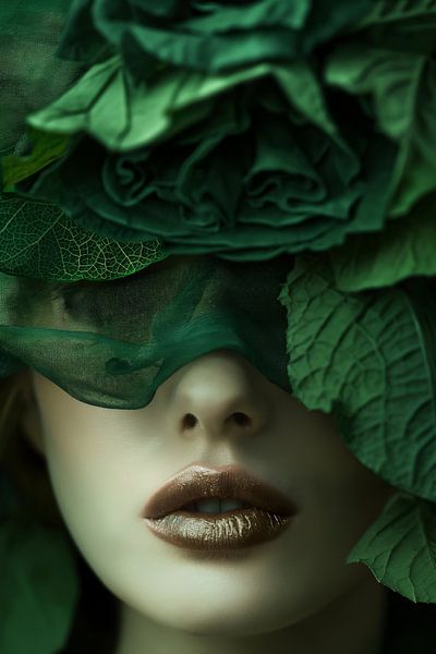 Woman green by Bert Nijholt