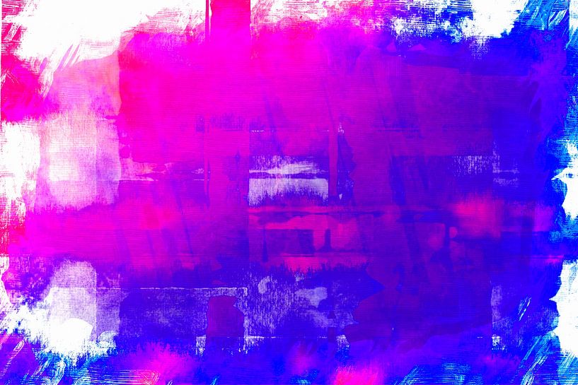 Abstraction in blue pink by Mad Dog Art