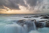 Golf tijdens de zonsondergang