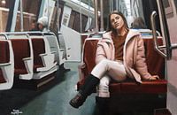 Woman in metro. Painting by Toon Nagtegaal