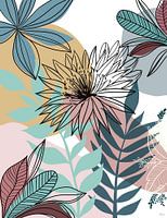 Line drawing of flowers