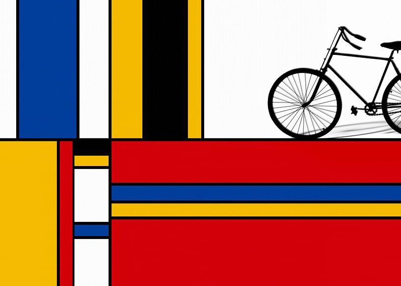 Piet Mondrian mit Fahrrad von Marion Tenbergen