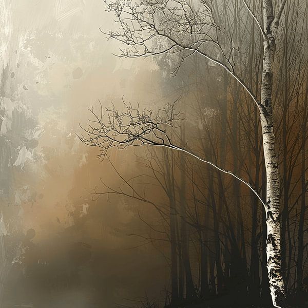 Berkenschaduwen: Een Poëtisch Boslandschap van Karina Brouwer