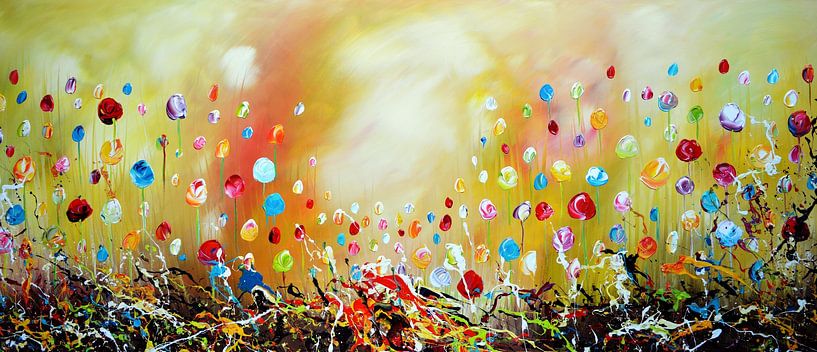 Green Flowers by Gena Theheartofart