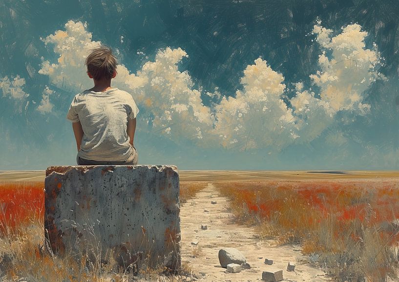 Modern Landschap | Horizon Gaze | Modern Landschap van Kunst Kriebels