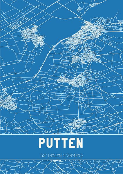 Blueprint | Carte | Putten (Gueldre) par Affiches de lieux