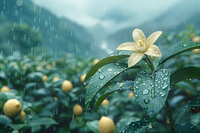 Yellow daffodil on green stem by Art & Soul Creations