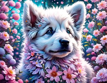 Süßer kleiner weißer Schäferhund -2