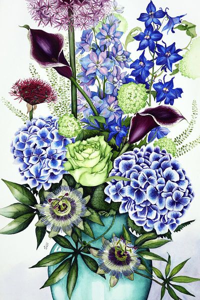 vase bleu par Marriët de Visser