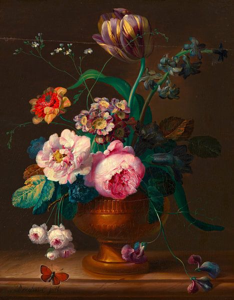 Blumenstillleben in Vase, Johann Baptist Drechsler von Meisterhafte Meister