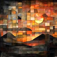 Le coucher de soleil en verre