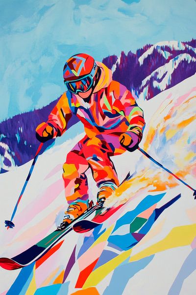Ski Farbe Bewegung von Poster Art Shop