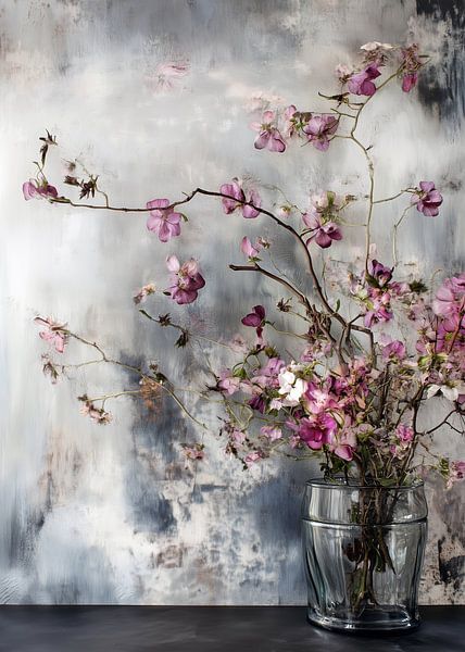 Paarse bloemen natuur kunst van JBJart Justyna Jaszke